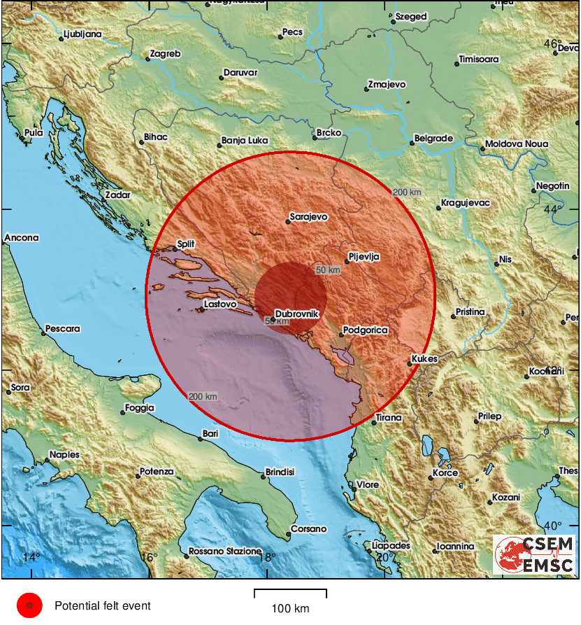 Potres pogodio Crnu Goru, osjetio se i u našoj županiji